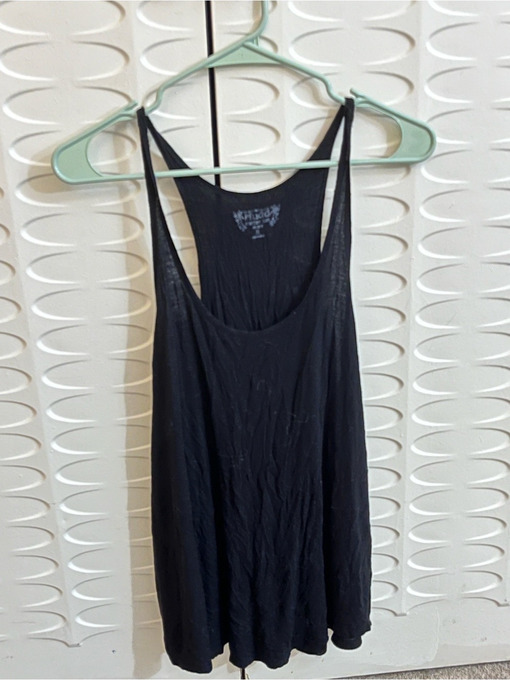 Mudd XL Black Road Trip Tank Lightweight Stretch Sheer Relaxed Fit